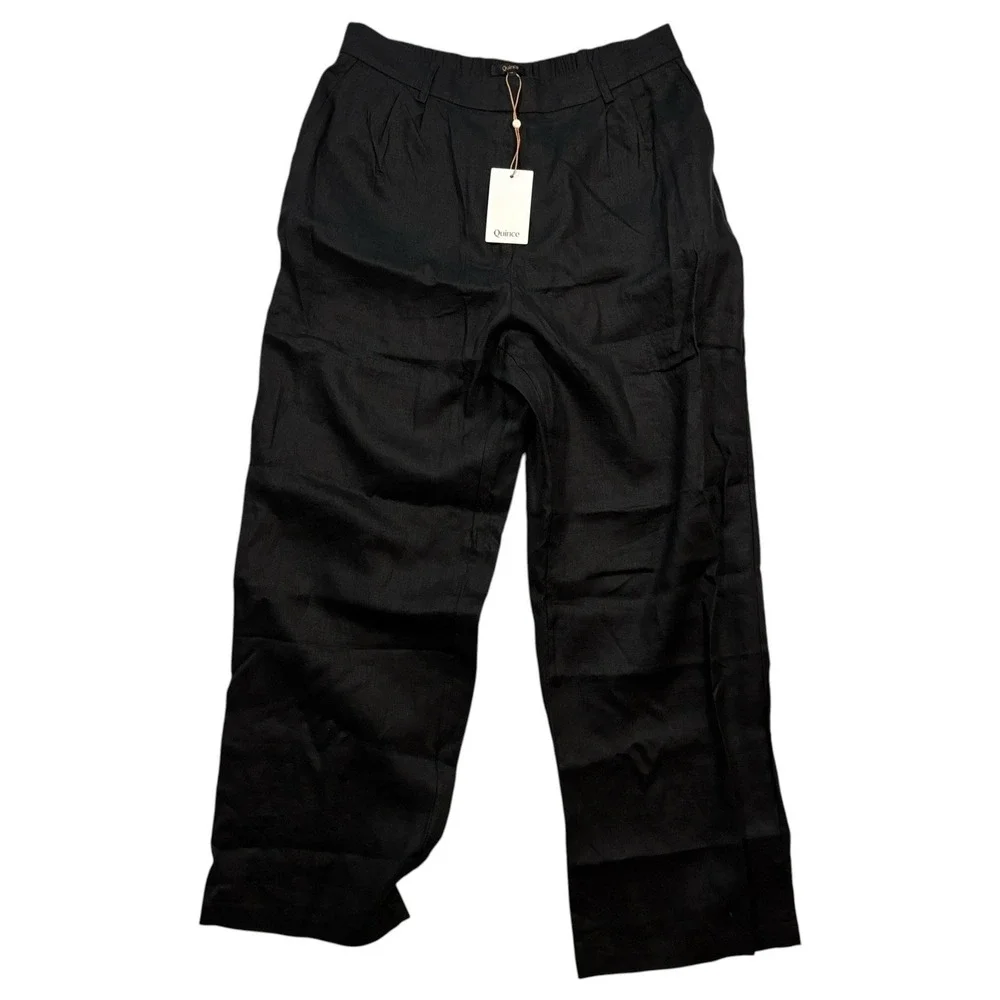 Quince Black 100% European Linen Relaxed Women's Sz 14